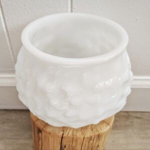 Vintage E.O. Brody Co. Milk Glass Crinkled Planter/Vase